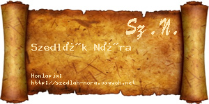 Szedlák Nóra névjegykártya