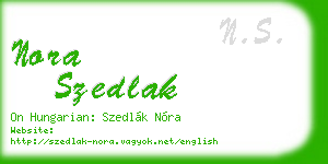nora szedlak business card